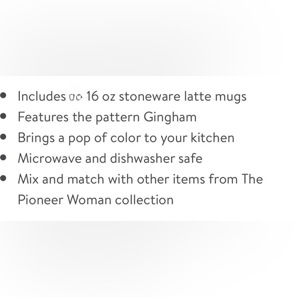 💋 New Pioneer Woman Teal Blue Gingham Floral Cow 16-Ounce Latte Mug, Qty 1 - Picture 4 of 6